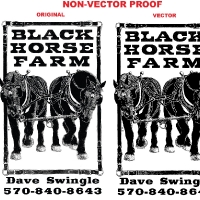 Black Horse Farm Scan and Vectorization of Hand Drawn Logo
